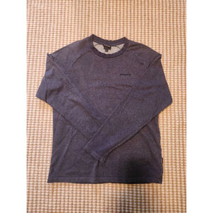 Men's Patagonia Heathered Blue Organic Cotton Long Sleeve Tee M